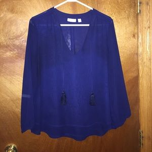 NY&Company Blue Sheer Top